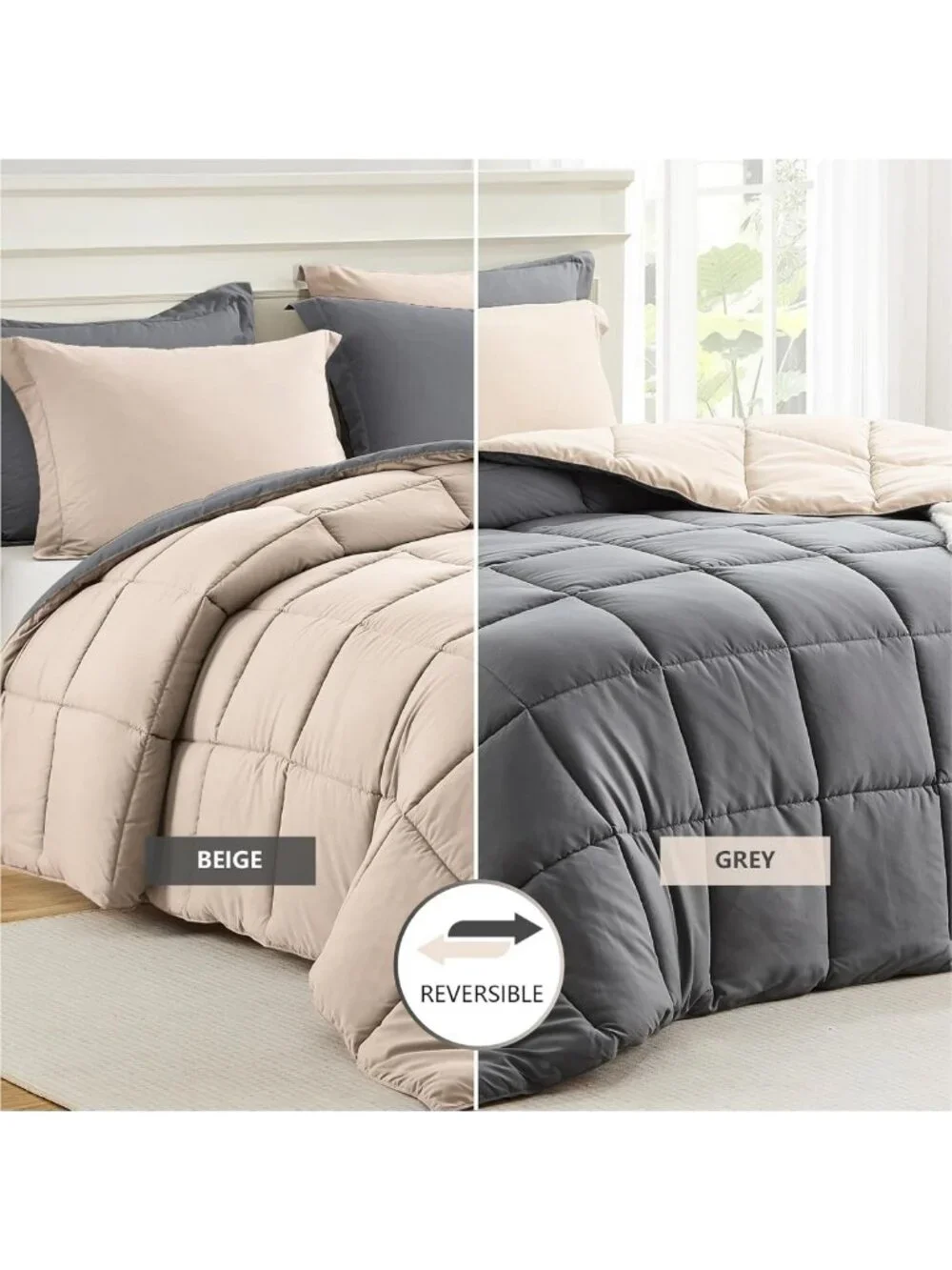 3-Piece Queen Comforter Set - Lightweight, Soft Bedding for Cozy Bedrooms